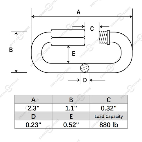 SHONAN 2.3 Inch Chain Quick Links, 5 Pcs Marine Grade Quick Link Connector, Stainless Steel 316