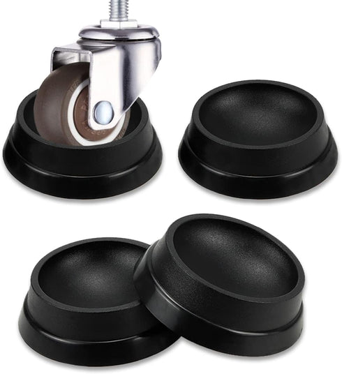 4PCS Rubber Furniture Wheel Caster Cups, Non-Slip Foot Mats for Crib Wheels, Strong Grip Floor Protectors