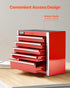 8.6-inch, 5 VEVOR Metal Tool Box, Portable Metal Tool Box with Drawers, Small Tool Chest with EVA Liners and PP Feet