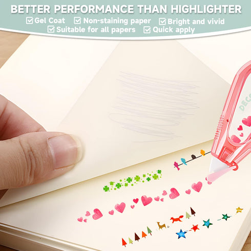 Decorative Correction Tape - Valentines Day Gifts for Kids, DIY Cartoon Pattern Tape
