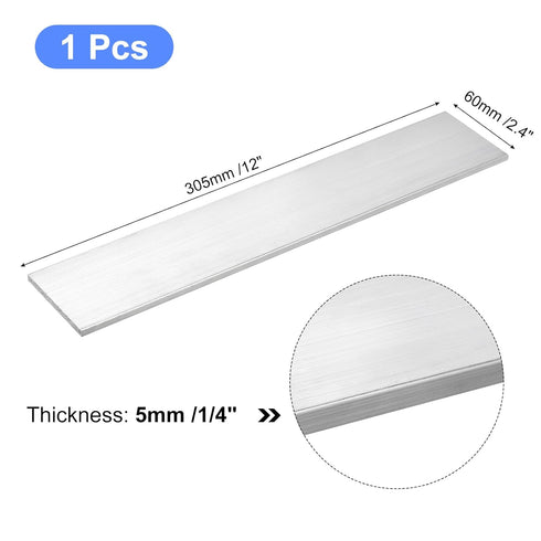 uxcell Square Aluminum Flat Bar, 1/4" Thick 2.4" Width 12" Length Square Aluminum Bar 6061 Aluminum Flat Plate, 5 x 60 x 305mm T6511 Solid New Mill Stock for Industrial Building