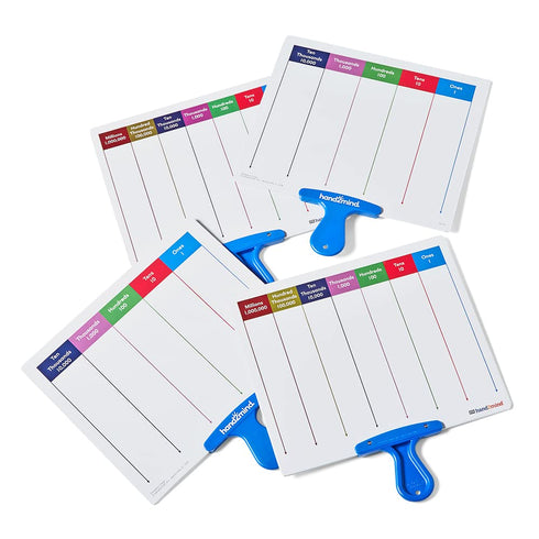 hand2mind Place Value Answer Board, Dry Erase Board Sets, Math Classroom Supplies, Base 10 Math Manipulatives (Pack of