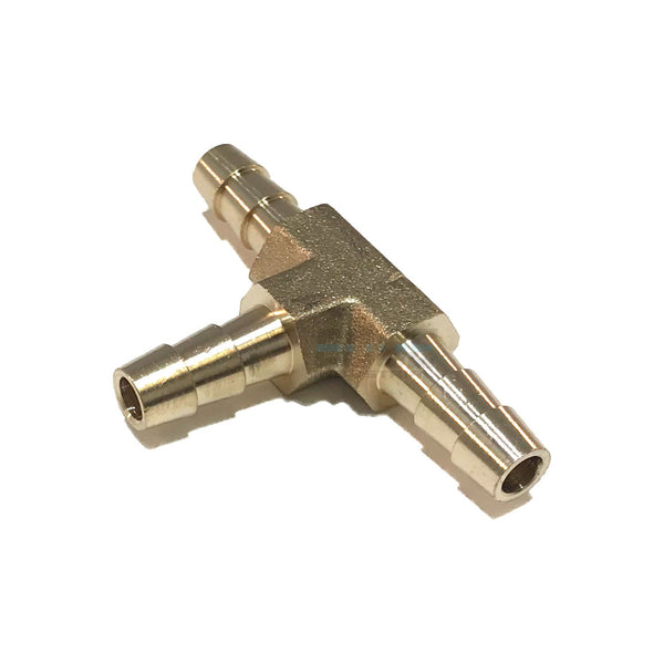 1/4" Hose ID Brass Hose Barb TEE SPLICER Fitting for Fuel/AIR/Water/Oil/Gas/WOG (Qty 1)