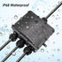 IP68 Waterproof Junction Box, 4-Way Outdoor Cable Connectors with 4 Cable M25 Gland for 4-14 mm Diameter Cable, Black