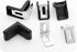 AUXBC 30PCS 90 1.1x1.1x0.7 Degree L Shape Metal Corner Brackets Black Plastic Cover Right Angle Brace for Shelf Cabinet