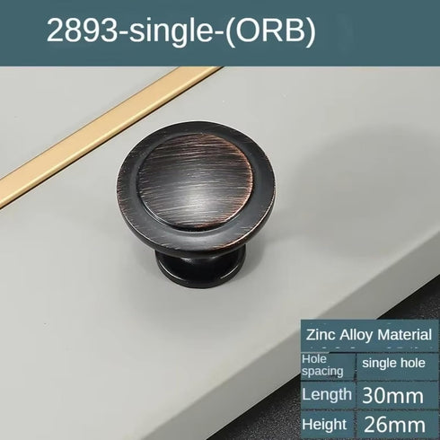 Aoleegatt Handles(2893-Single Black Zinc Alloy Bedside Table Handle, Minimalist Cabinet Pulls for Furniture Hardware