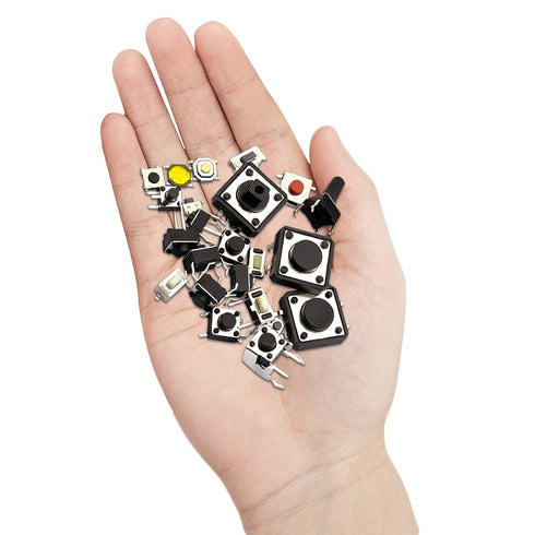 Tactile Button Switch Tact Switch Package, Micro Momentary Tact Assortment Kit (25 Value, 250PCS)