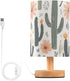 ALAZA Bedside Table Lamp Cactus Pattern Green Plant Lamp for Girls Boys