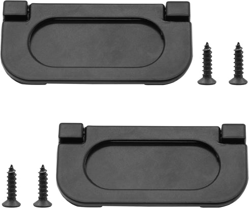 3 Inch Flush Pull Ring Handles, Metal Black Sliding Pull Handle with Screws for Cabinet Drawers