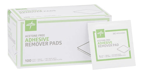 Medline 2-Ply Adhesive Remover Pads, Acetone-Free, Box of 100