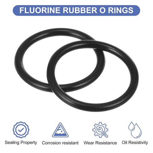 MECCANIXITY FKM O-Ring 0.39" OD, 0.24" ID, Pack of 25 Fluorine Rubber Sealing Gasket Washer for Plumbing