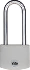 Yale 2.2 Inch Long Shackle Covered Aluminum Lock with 3 Keyed Alike Keys for Gym Locker, Fence, Toolbox, Storage (Grey)