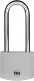 Yale 2.2 Inch Long Shackle Covered Aluminum Lock with 3 Keyed Alike Keys for Gym Locker, Fence, Toolbox, Storage (Grey)
