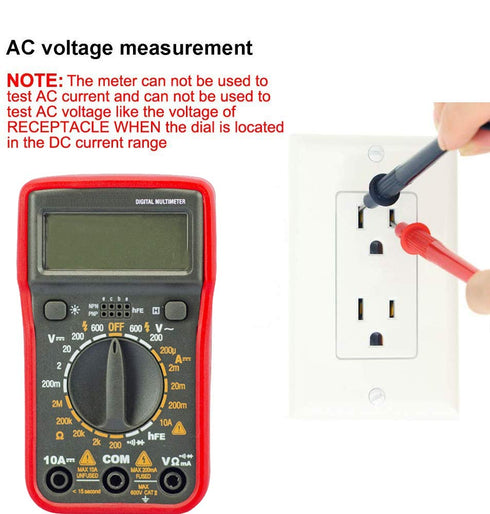 Digital Multimeter with Ohm Volt Amp, Resistance Diode Voltage Tester Meter