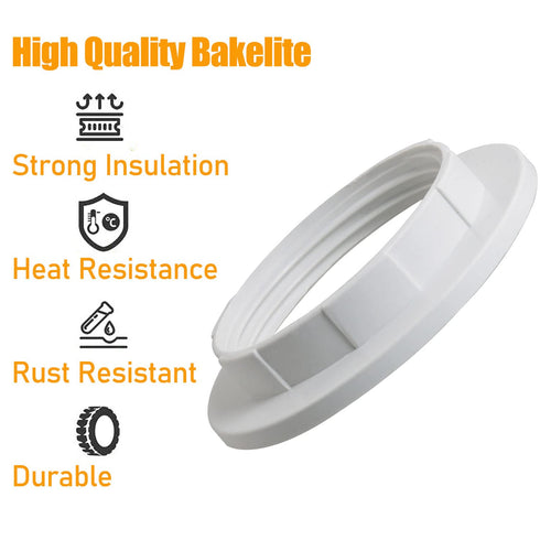 LUORNG 6PCS E27/E26, 58mm, ID38mm) Light Socket Shade Rings for Retaining Rings for Glass Lamp Shades/Light Fixtures