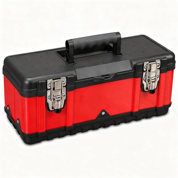 Jack Boss Steel Tool Box 15.5 Inch Small Portable Tool Organizer Box