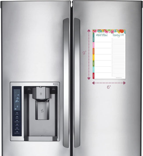 bloom daily planners Weekly Meal Planning Pad, Magnetic Refrigerator Menu Planner with Grocery Shopping Lists