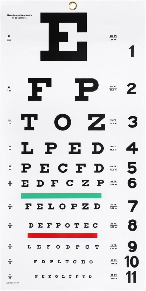 Complete Snellen Eye Exam Kit, Eye Chart for 20 Feet Eye Exams with Occluder and Pointer