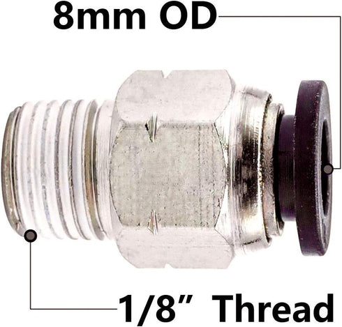 Beduan Pneumatic Male Straight PC 5/16 Inch Tube OD x 1/8 Inch Thread Push to Connect Fittings by beduan