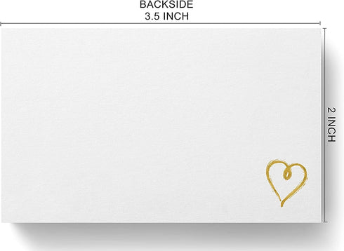 RXBC2011 500 3.5 2 Inch Little Thank You Cards Gold Heart Design Bulk Thank you Notes for All Occasions x