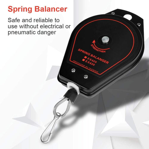 Hanging Retractable Spring Balancer Tool Holder - 0.6~2.0kg ES620 for Air or Power Tools (Black)