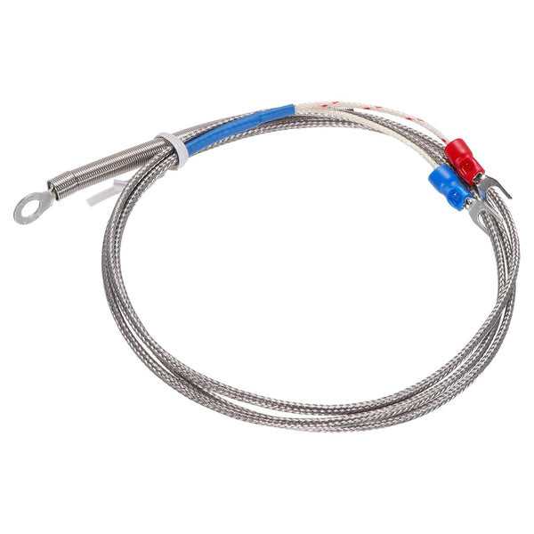 MECCANIXITY K Type Thermocouple Temperature Sensor PT100 5mm Ring Probe, 3.3ft Wire, 0 to 600°C Stainless Steel