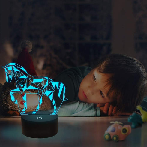 3D 16 FULLOSUN Night Lights for Kids Horse Illusion Night Light Bedside Lamp Colors Changing with Remote Control Best