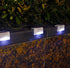 1 4 Pack Solar Powered Step Lights for Outdoor Stairs, Railing, Fence Post, Pathway, Yard, Patio - LED, White