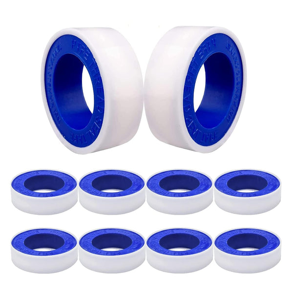 BetterJonny 10 Rolls Teflon Tape, 12mmx10m PTFE Pipe Sealant, Industrial Thread Seal Tapes, Waterproof