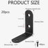LOSYHU 20 2.5''x 2.5'' 80 3MM PCS Black Corner Brace Heavy Duty L Bracket Corner Braces with pcs Screws, Thic Kness