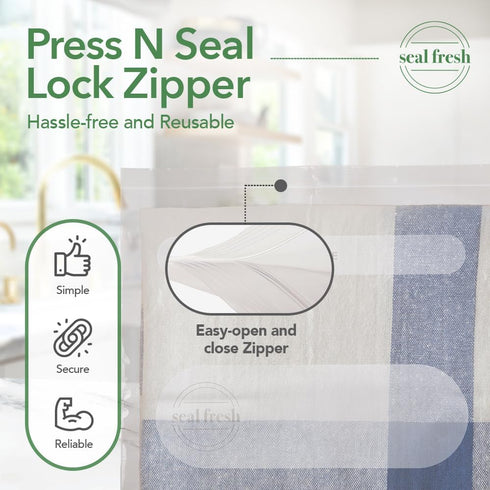 5 18" 24" (15 Count) Seal Fresh Gallon Large Plastic Storage Bags x Reusuable XXL Extra Large Heavy Duty Clear Jumbo