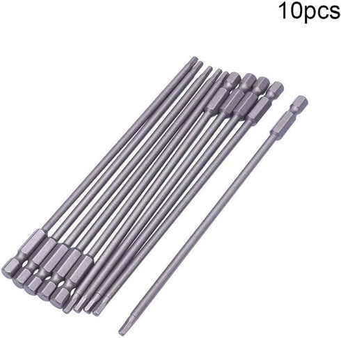 Utoolmart 10 Pcs H3 Magnetic Hex Head Screwdriver Bits, 1/4 Inch Hex Shank, 150mm Length S2 Power Tools