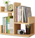 Wood Desktop Shelf, Small Assembled Bookshelf for Office Supplies, Literature Holder Display Rack (Walnut Color)