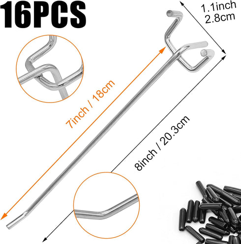 Pegboard Hooks Pegboard Accessories,8 inch,Pegboard Organizer Kit for Garage Organization,Tool Storage,16 Pack by Scartink