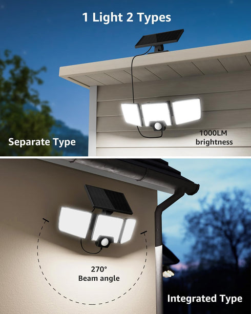 2 1 IP65 2 3 Lepro Solar Security Lights Outdoor Motion Sensor, in Separated and Integrated Remote Control Waterproof