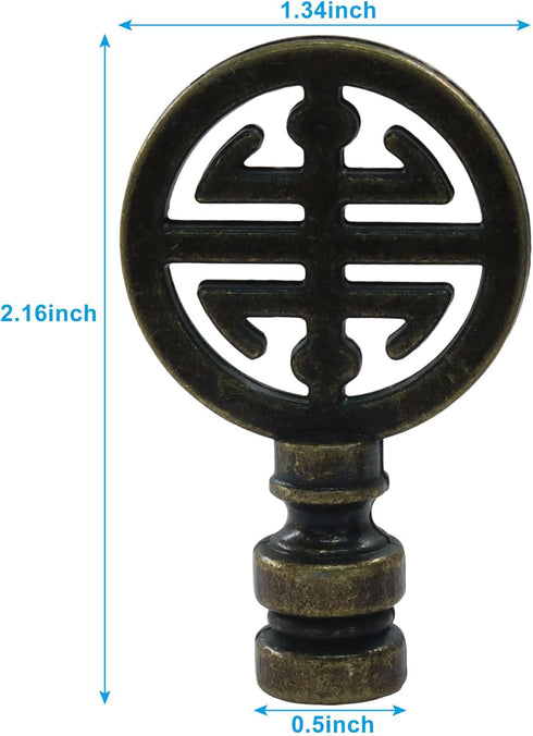 Hordion Set 2 Decorative Bronze Lamp Finials - of Elegant Knobs for Table and Floor Lamps