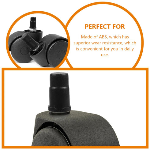 SEWCHICS 35pcs 19x32mm Small Stem Caster Sleeves Insert Caps Wheel Socket Replacement for Furniture Casters Compatible