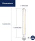 T10/ T30 Dimmable Bulbs, 9.4" Bulbs 90+ 2700K E26 4W (40W 350LM, Pack 4 FLSNT LED Edison Decorative LED Long Light