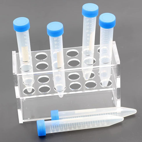 Acrylic Test Tube Holder Rack with 12 Sockets for 10ml Centrifuge Tubes (10ml, 12 Sockets)