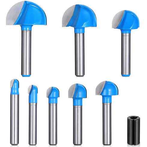Lyksgir 8 Pcs Cove Box Router Bit Set 1/4 Inch Shank, Solid Carbide