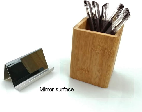 Enyuwlcm Metal Desktop Card Holder, Stainless Steel Business Card Stand for Men Office, Black, 2 Pack