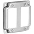 AP-12094 4" Square Double Decora Switch Electrical Box Cover, 1/2" Raised, Galvanized Steel, 2-Gang