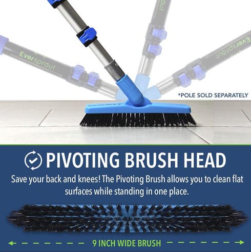 EVERSPROUT Grout Cleaning Brush Scrubber, Stiff V-Shaped Scrub Bristles Built for Corners & Tough Grime, Swivel Scrub