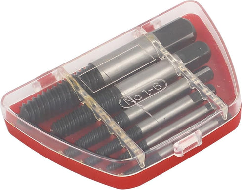 uxcell 1/8"-1" Screw Extractor Set, Broken Bolt Stud Pipe Remover Tool Kit, 6 in 1