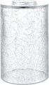 Skelang 2 Crackle Lip-less Glass Lamp Shade, Cylindrical Light Cover with Fitter Opening, Replacement for Chandelier