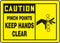 Accuform Safety Label LEQM613VSP, "Caution Pinch Points Keep Hands Clear," 3.5" x 5", Adhesive Vinyl, Black on Yellow