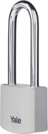 Yale 2.2 Inch Long Shackle Covered Aluminum Lock with 3 Keyed Alike Keys for Gym Locker, Fence, Toolbox, Storage (Grey)