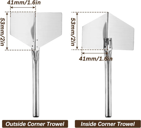 4Pcs Stainless Steel Drywall Corner Tool Set, 2 Inch Inside & Outside Corner Trowel for Bricklaying Finishing