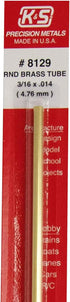 K&S Precision Metals 8129 Round Brass Tube, 3/16" OD
