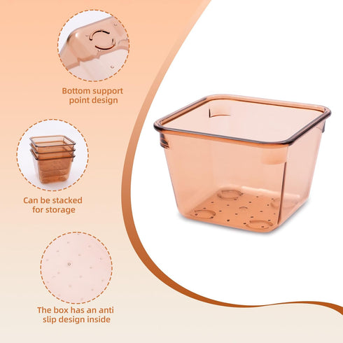 Trotianingyu Set 25 Coffee Acrylic Drawer Organizers Storage for Makeup, Office Desk Small Vanity Trays for Drawer
